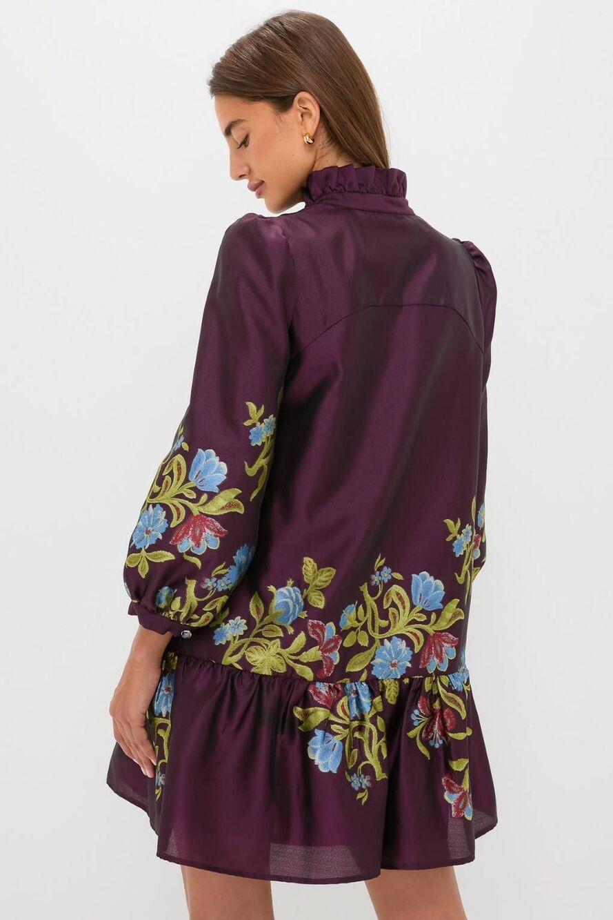 Tuckernuck Women's Size Large Winetasting Jacquard Palmerston Dress - Picture 5 of 10